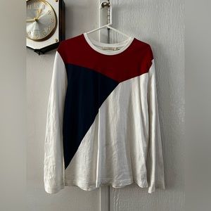 White, red and blue long sleeve